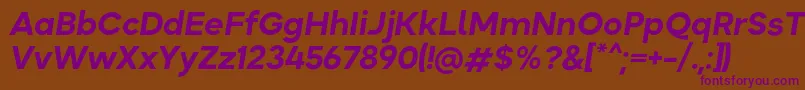 Okta BoldItalic Font – Purple Fonts on Brown Background