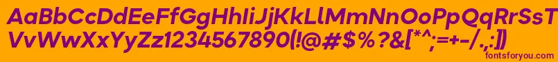 Okta BoldItalic Font – Purple Fonts on Orange Background