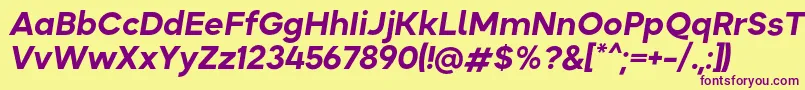 Okta BoldItalic Font – Purple Fonts on Yellow Background