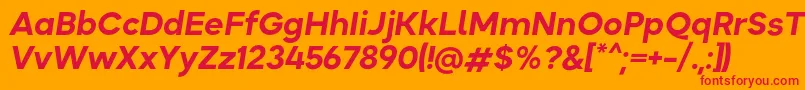 Okta BoldItalic Font – Red Fonts on Orange Background