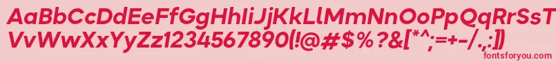 Okta BoldItalic Font – Red Fonts on Pink Background