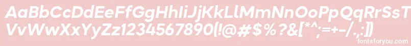 Okta BoldItalic-Schriftart – Weiße Schriften auf rosa Hintergrund