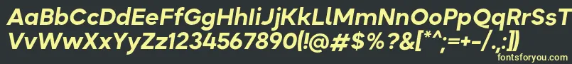 Okta BoldItalic Font – Yellow Fonts on Black Background