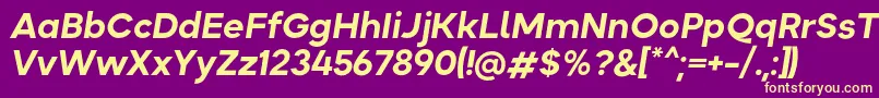 Okta BoldItalic Font – Yellow Fonts on Purple Background