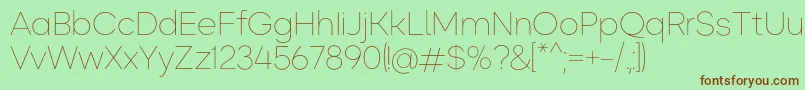 Okta ExtraLight Font – Brown Fonts on Green Background