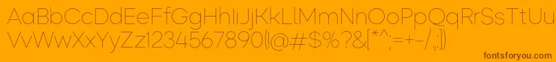 Okta ExtraLight Font – Brown Fonts on Orange Background