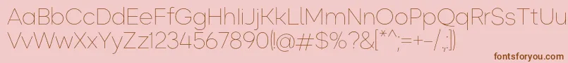 Okta ExtraLight Font – Brown Fonts on Pink Background
