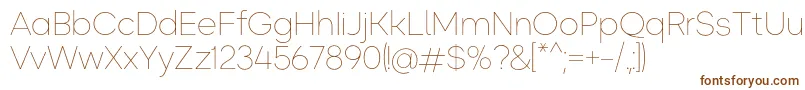 Okta ExtraLight-fontti – ruskeat fontit valkoisella taustalla