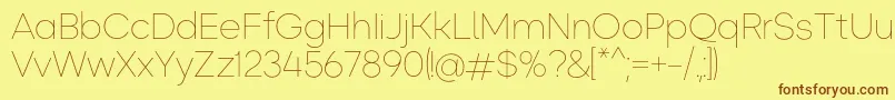 Okta ExtraLight Font – Brown Fonts on Yellow Background