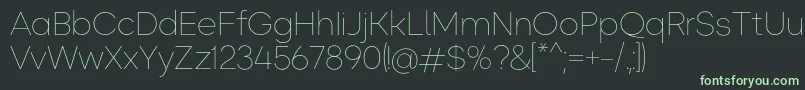 Okta ExtraLight Font – Green Fonts on Black Background