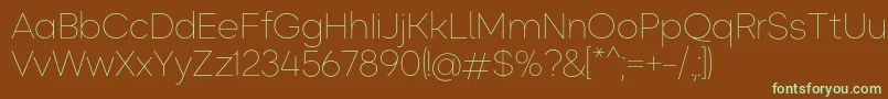 Okta ExtraLight Font – Green Fonts on Brown Background