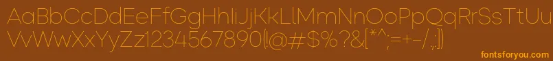 Okta ExtraLight Font – Orange Fonts on Brown Background