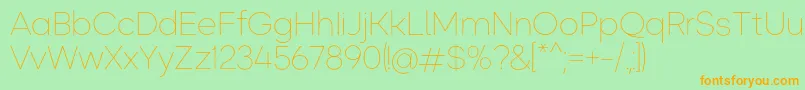 Okta ExtraLight Font – Orange Fonts on Green Background