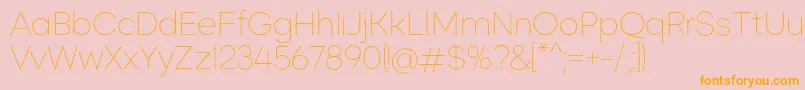 Okta ExtraLight Font – Orange Fonts on Pink Background