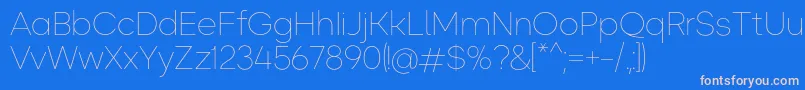Okta ExtraLight Font – Pink Fonts on Blue Background