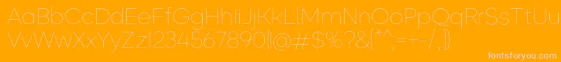 Okta ExtraLight Font – Pink Fonts on Orange Background
