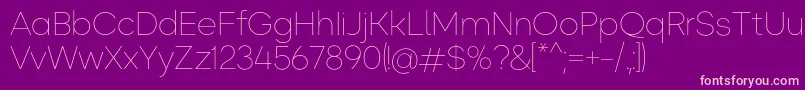 Okta ExtraLight Font – Pink Fonts on Purple Background