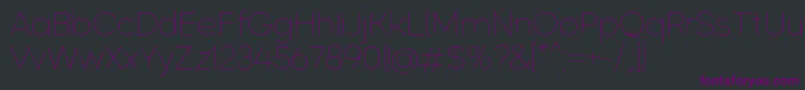 Okta ExtraLight Font – Purple Fonts on Black Background