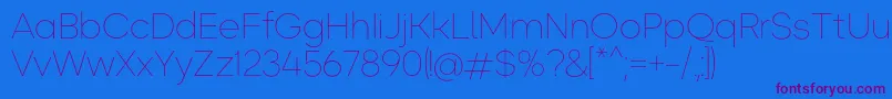 Okta ExtraLight Font – Purple Fonts on Blue Background