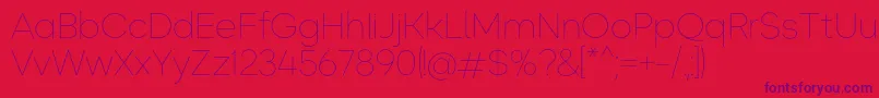 Okta ExtraLight Font – Purple Fonts on Red Background