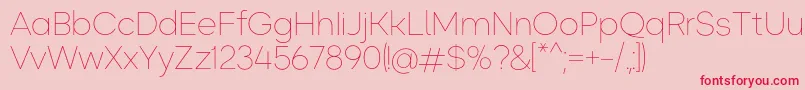 Okta ExtraLight Font – Red Fonts on Pink Background