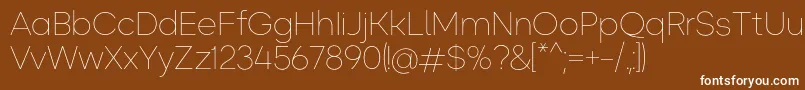 Okta ExtraLight Font – White Fonts on Brown Background