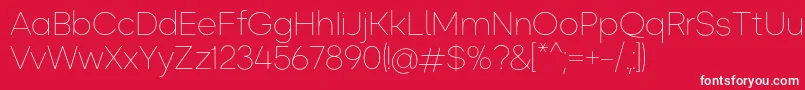 Okta ExtraLight Font – White Fonts on Red Background