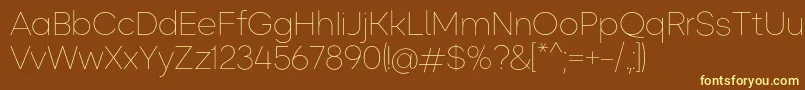 Okta ExtraLight Font – Yellow Fonts on Brown Background
