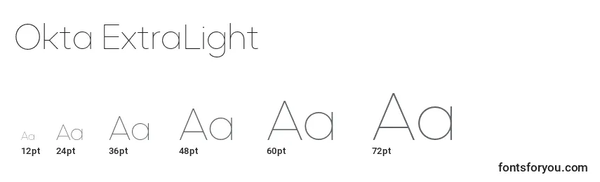 Okta ExtraLight Font Sizes
