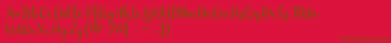 Okuland Demo Font – Brown Fonts on Red Background