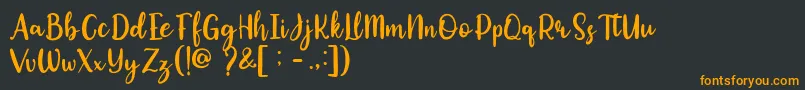 Okuland Demo Font – Orange Fonts on Black Background