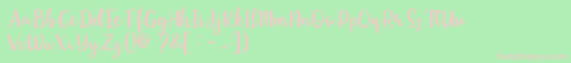 Okuland Demo Font – Pink Fonts on Green Background