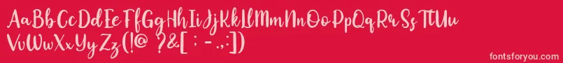 Okuland Demo Font – Pink Fonts on Red Background