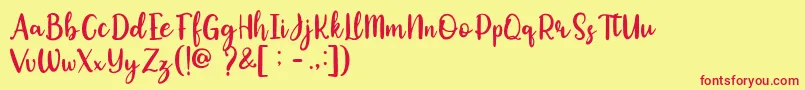 Okuland Demo Font – Red Fonts on Yellow Background