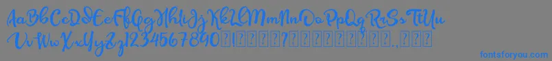 Olcigatte DEMO-Schriftart – Blaue Schriften auf grauem Hintergrund