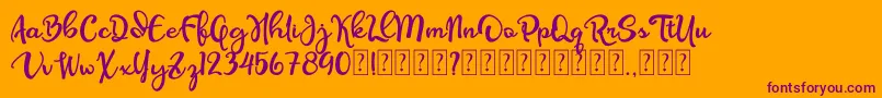 Olcigatte DEMO Font – Purple Fonts on Orange Background