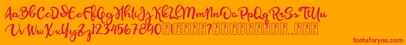 Olcigatte DEMO Font – Red Fonts on Orange Background