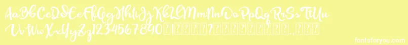 フォントOlcigatte DEMO – 黄色い背景に白い文字
