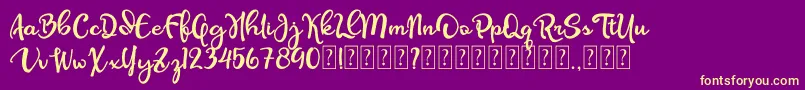 Olcigatte DEMO Font – Yellow Fonts on Purple Background