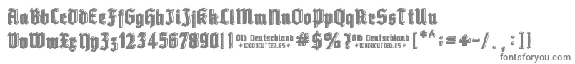 Old Deutschland-Schriftart – Graue Schriften auf weißem Hintergrund