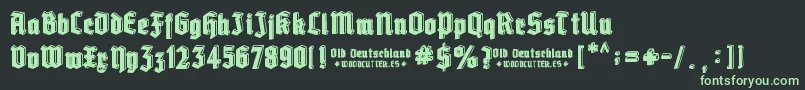 Old Deutschland Font – Green Fonts on Black Background