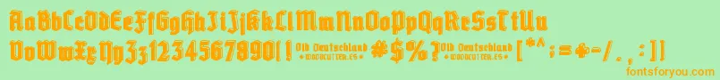 Old Deutschland Font – Orange Fonts on Green Background