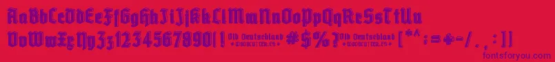 fuente Old Deutschland – Fuentes Moradas Sobre Fondo Rojo