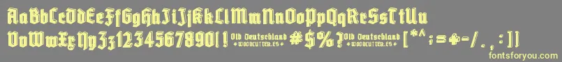 Old Deutschland Font – Yellow Fonts on Gray Background