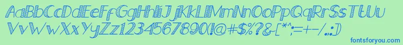 Old Jeans   Italic Font – Blue Fonts on Green Background