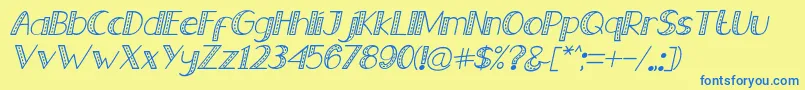 Old Jeans   Italic Font – Blue Fonts on Yellow Background