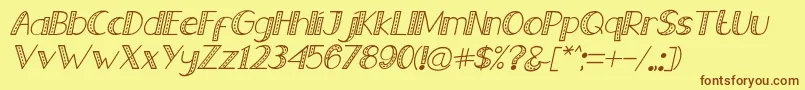Old Jeans   Italic Font – Brown Fonts on Yellow Background