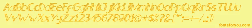 Old Jeans   Italic Font – Orange Fonts on Yellow Background