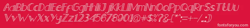 フォントOld Jeans   Italic – 赤い背景にピンクのフォント