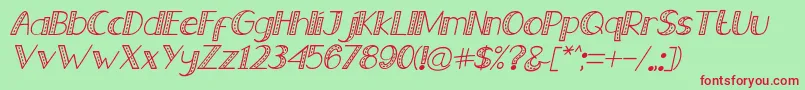 Old Jeans   Italic Font – Red Fonts on Green Background
